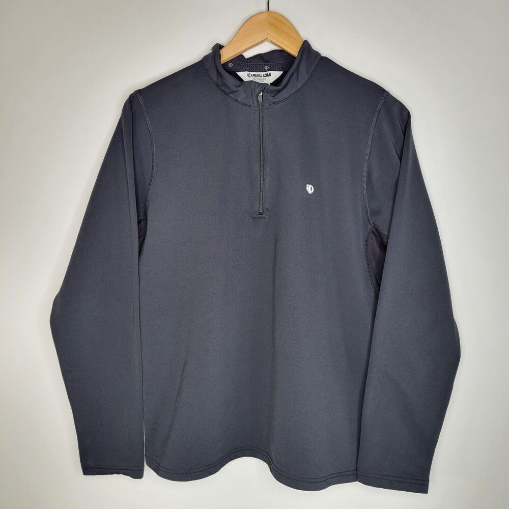 PEARL IZUMI Black ¼ Zip Sweatshirt Size XL Fleece Lined Cycling Performance Pull
